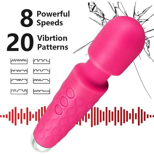 Powerful Oral Clit Vibrators USB Charge Av Magic Wand Vibrator Anal Massager Adult Sex Toys For Women Safe Silicone Sex Product