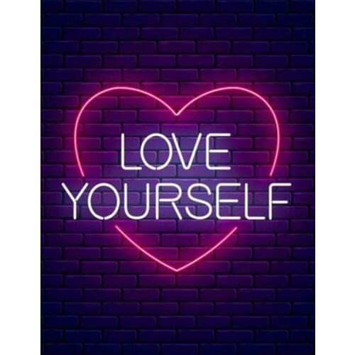 Neon Sign For Love Yourself In Heart Real Glass Tubes Lamp Beer Bar resterant light advertise custom LOGO Handmade art light