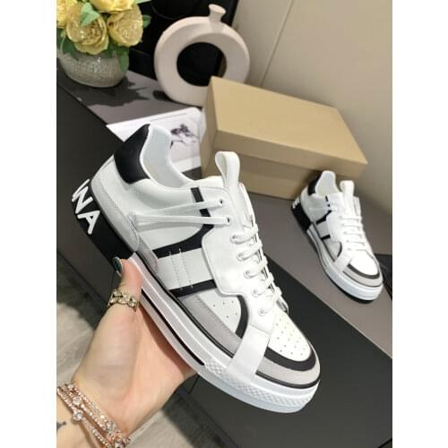 2021 new style color casual shoes lace up letter board shoes mens shoes womens breathable leather flat shoes35-46