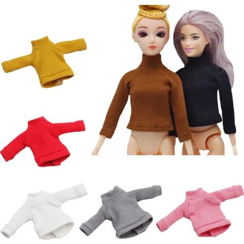 New 1PCS Doll Clothes,Fashion turtleneck Sweater T-shirt for 1/6 BJD doll accessories As fit barbies blyth Doll