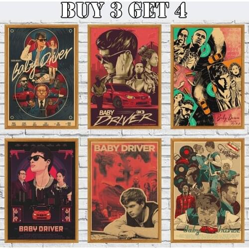 Classic Movie Posters Baby Driver Kraft Paper Posters And Pictures On The Wall Vintage Poster Decorative Home Decor
