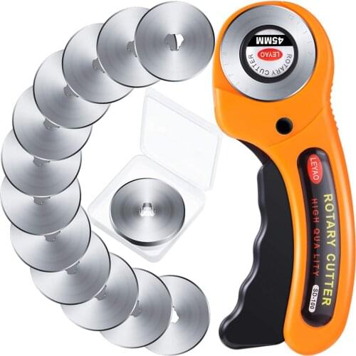 45mm Rotary Leather Craft Cutter Leather Cutting Tool Fabric Cutter Circular Blade DIY Patchwork Sewing Quilting Fit Olfa Cut