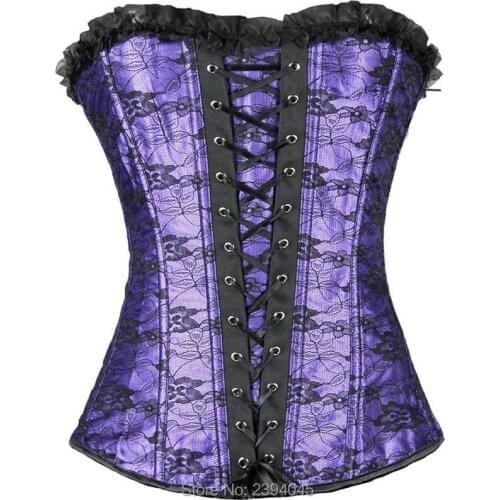 Sexy Boned Womans Corsets Bustiers Lingerie Overbust Lace Up Corsets Halloween Christmas Paty Dress Plus Size S-2XL
