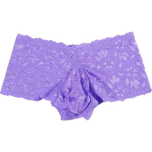 Low Waist Panties boxer Plus Size M -3XL2019 hot Gay Men Sexy Erotic Underwear Lace Sexy Mens Penis Pouch Underwear Transparent