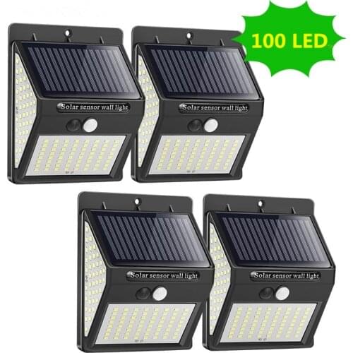 Motion Sensor 20/100LED Sunlight Control 1/3 Sided Solar Energy Street Light Yard Path Home Garden Solar Lamp Wall Light