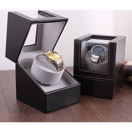 High Class Motor Watch Shaker Watch PU Winder Case Holder Display Automatic Mechanical Black Brown Watch Winder EU/US/AU/UK Plug