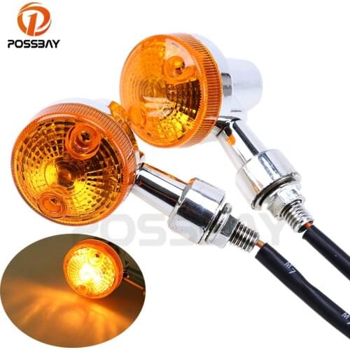 POSSBAY Motorcycle Lights Turn Signal Light Motorbike Indicators Lamp Flasher Amber Lamp for Honda Harley Scooter Rear Light