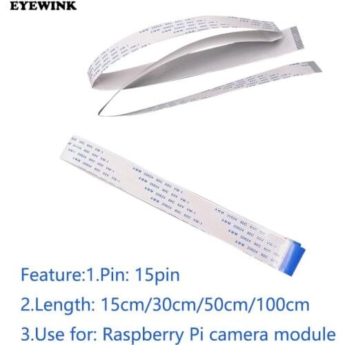 1M 50CM 30CM 15CM Raspberry Pi 3 Camera Cable Ribbon FFC 15pin 0.5mm Pitch Flat Wire Cable for Raspberry Model B Camera Line