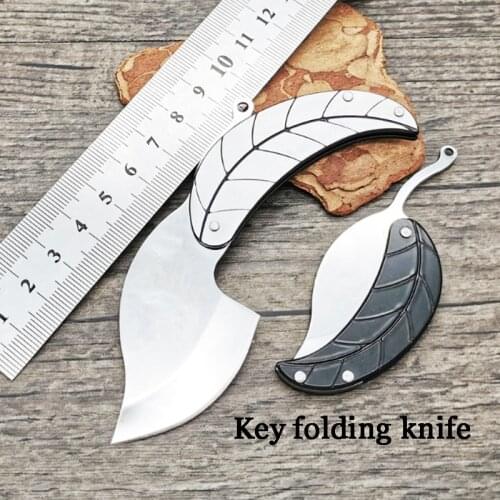 1pcs Leaf Folding Knife Hunting Camping Fruit Kitchen Pocket Knife Survival Knives High Hardness Military Gadgets