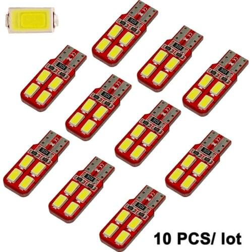 10 Pcs Car Auto T10 194 W5W LED 8 SMD 5630 5730 SMD License Plate Lamp Interior Dome Map Light Bulbs CANBUS No Error