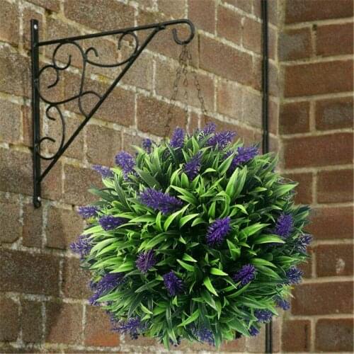 20/25/30CM Artificial Purple Lavender Hanging Topiary Ball Handicraft Wall Decor Artificial Plastic Flower Plant Ball