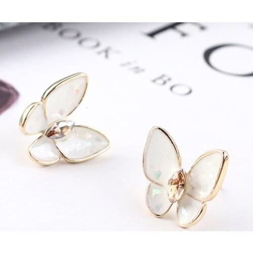 2021 Promotion Copper Casual/sporty Bowknot Women Brinco Aros S925 New Butterfly Earrings For Crystal