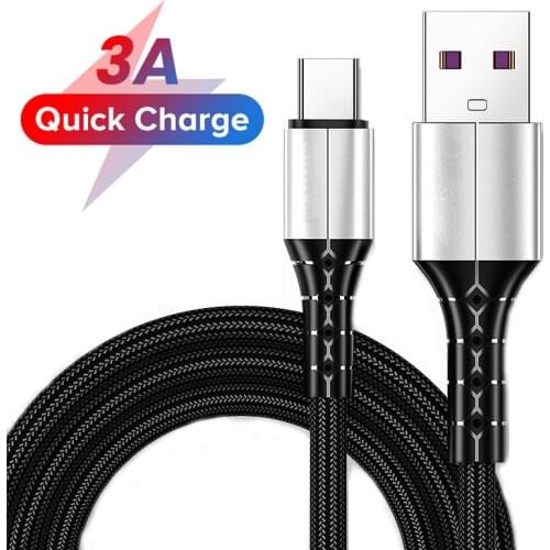3A USB Type C Cable Fast Charging Micro USB Wire For Samsung Galaxy S10 S9 Plus Xiaomi Huawei Mobile Phone Type-C Charger Cord