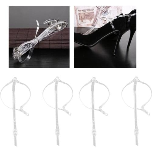 4pcs Faux Leather Shoe Strap Detachable Band for Holding Loose Heeled Shoes Fashion Jewelry