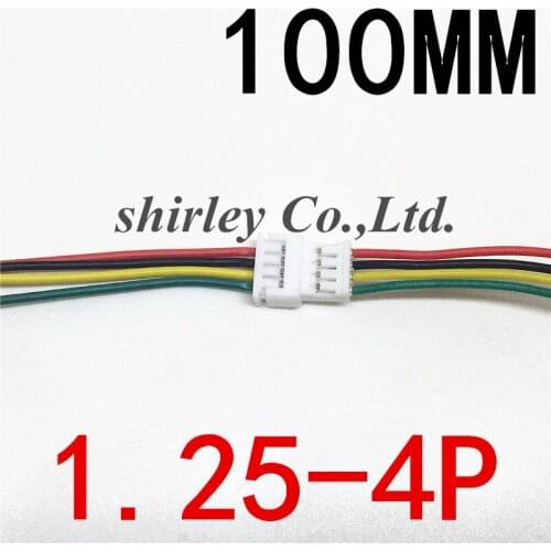50 Pair Micro JST 1.25 4Pin 100MM Male and Female Connector plug with Wires Cables 10CM 4P