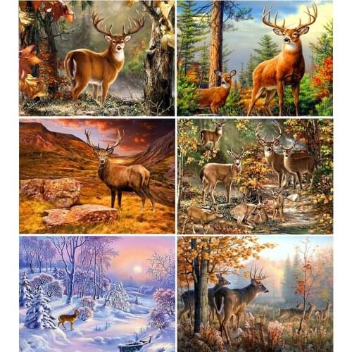 5D DIY Diamond Painting Animals Deer Kit Full Drill Embroidery Mosaic Art Picture of Rhinestones Handicraft Decor New Arrival