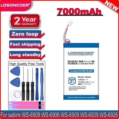 7000mAh Battery For satlink WS-6908 WS-6906 WS-6909 WS-6905 WS-6912 WS-6918 WS-6936 WS-6969 WS-6960 WS-6979 WS-6939 WS-6926