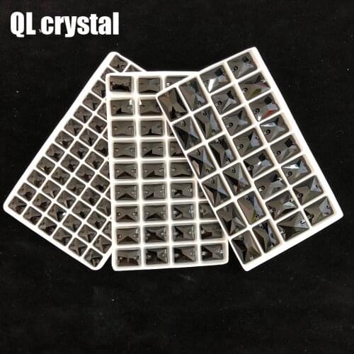 8x10,10x14,13x18mm Black Sew on Crystal Rhinestone Flatback For Wedding Dress DIY Clothes Shoes Bags Accessories