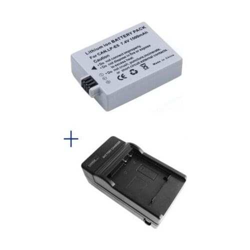 1pcs 1500mAh LP-E5 LPE5 LP E5 Camera Battery + Charger for Canon EOS Rebel XS, Rebel T1i, Rebel XSi, 1000D, 500D, 450D