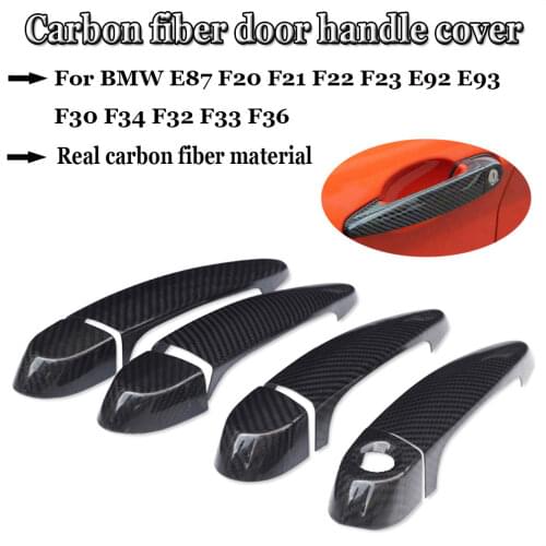 Car Accessories Carbon Fiber Auto Door Handle Knob Exterior Trim Covers for BMW E87 F20 F21 F22 F23 E92 E93 F30 F34 F32 F33 F36