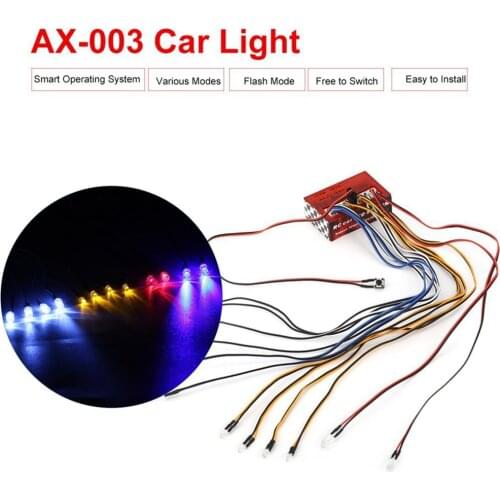 AX-003 Multi-function Ultra Bright LED Lamp Light System Kit For 1/10 1/8 RC Car HSP Traxxas CC01 Axial SCX10 D90