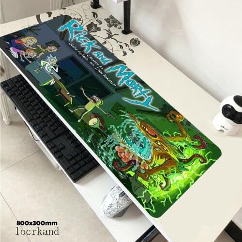 Anime Rick Large Size Gaming Mouse Pad Rubber PC Computer Gamer Mousepad Desk Mat tappetino Locking Edge for CS GO LOL Dota