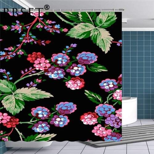 Floral Shower Curtain Small Wild Flowers Blooming At Night Pattern Waterproof Multi-size Douchegordijn Bathroom Decor with Hooks