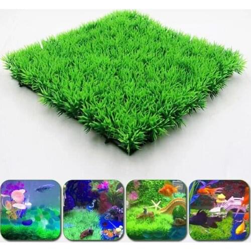 Eco-Friendly Aquarium ornaments artificial Water Plastic Encrypted Green Grass Plant fake grass Aquarium Fish Tank decorations