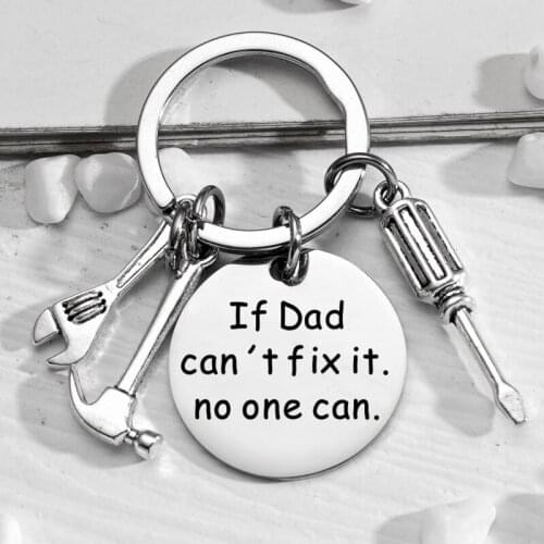 If Dad Can't Fix It No One Can Keyring Fathers Day Gift Dad Tools Key Chain Birthday Gifts