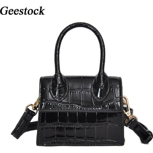 Geestock PU Leather Shoulder Bags Women Mini Shopping Handbag Coin Purses Phone Fashion Tote Bag For Women