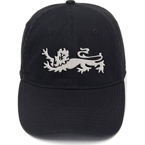 Lyprerazy England Lion Washed Cotton Adjustable Men Women Unisex Hip Hop Cool Flock Printing Baseball Cap