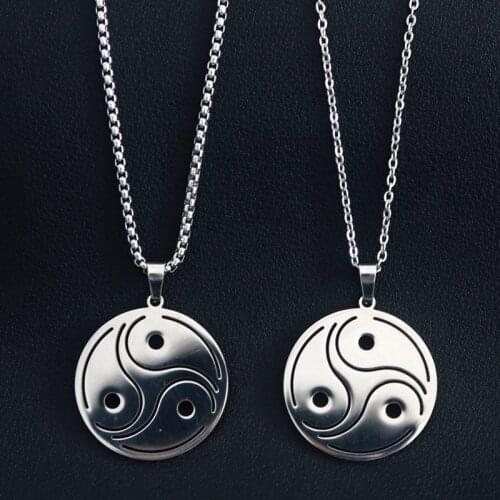 Celtic Amulet Stainless Steel Pendant Necklace Fetish Teen Wolf Triskele Charming Clavicle Jewelry