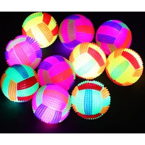 Colorful Luminous Flashing Squeeze Sounding Stress Relief Bouncy Ball Kids Toy