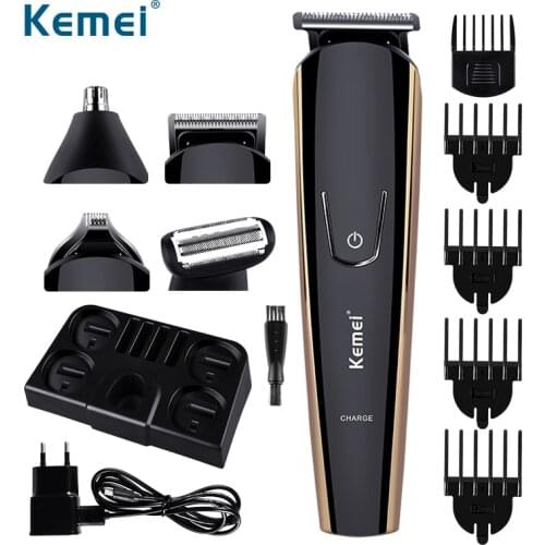 Kemei 8 IN 1 Electric Shaver Nose Hair Trimmer Titanium Clipper Beard Razor Face Shaving Machine Head Trimming