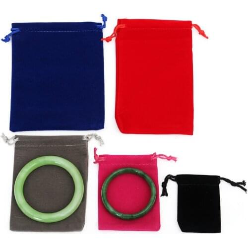 Wholesale LOT X 100PCS Velvet bags Black Soft Velour Bags size 5x7cm 7x9cm 8x10cm 9x12cm Coloful Velvet bag Jewelry Packing Velv