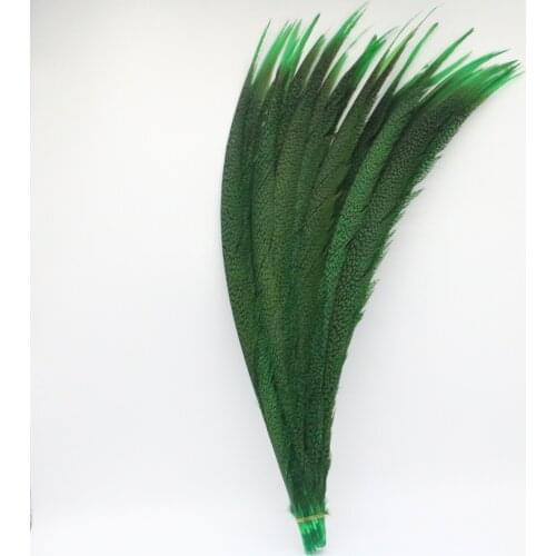 Wholesale 24-28inch/60-70cm Dyed Green Pheasant Tail Feathers Carnival Party DIY Decoration Lady Amherst Pheasant Feathers