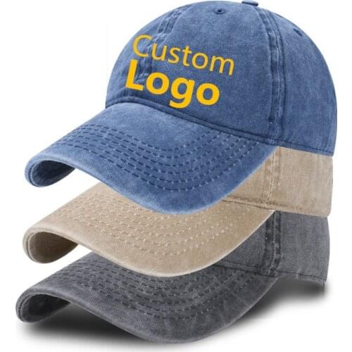 Custom logo baseball caps Vintage Men Women Outdoor Casual Cotton Trucker Hat Snapbacks Sun Dad Hats With logo Print