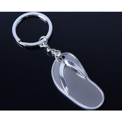 RE Wholesale 100pcs personalized slippers keychain custom logo keyring car key chain holder for advertising promotion gifts W15