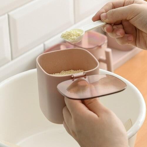 Clear Seasoning Rack Spice Pots 3/4 Piece Seasoning Box Set Seasoning Containers With Lids And Spoon B1