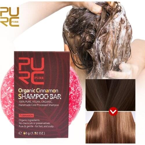 PURC Original Hair Thickening Cinnamon Shampoo Bar Enhance Hair Root Anti Hair Loss Restoration Grow Hair Soap Hair Care