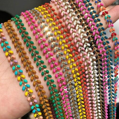 1M Multicolor Futaba Dripping Oil Gold Plating Copper Chain For Jewelry Making Diy Bracelets Necklace Ankles Accessories