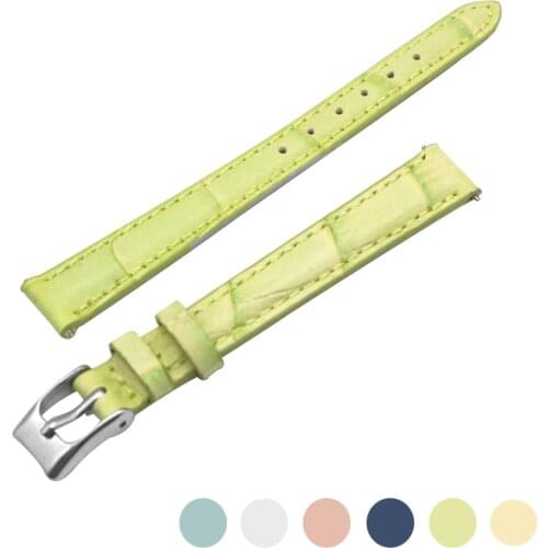 YQI Italian Genuine Leather Watch Band 12mm 14mm 16mm 18mm 20mm Watch Strap for Women Watches watch bracelet Light Green Beige