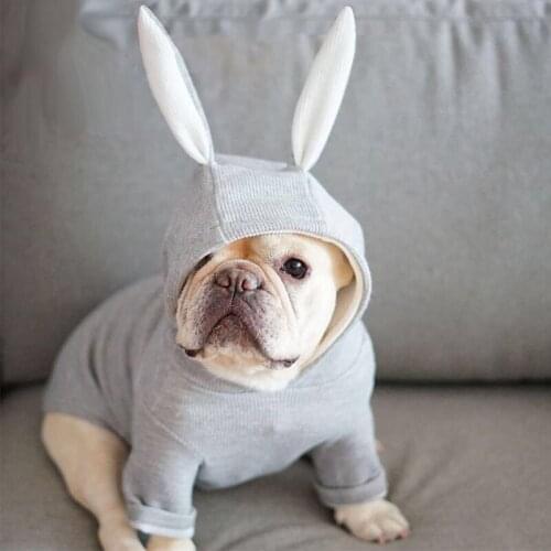 Cute Rabbit Ears Chihuahua Soft Cotton Hoodies Pet Dog Clothes for Small Dogs Pets Clothing French Bulldog Pug Costume XS-XXL