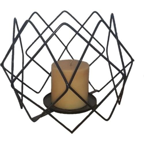 Symbol Decor Black Multi Square Wrought Iron candle Holder (Without Glass) candle and candlestick свеча и подсвечник vela y candelero