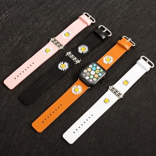 Apple Watch Leather Replacement iWatch1/2/3/4/5 Pin Buckle Embroidered Watch Strap