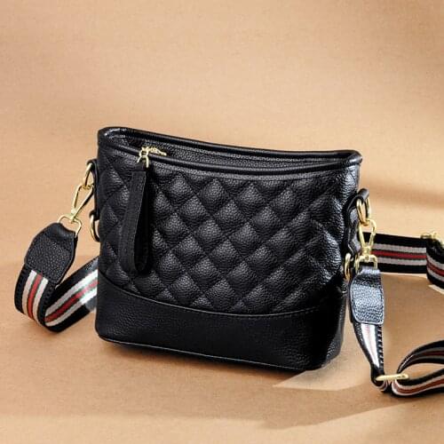 100% cowhide Genuine Vintage Female Shoulder Messenger Bags Ladies Crossbody Bags For Women New Fashion Hand Bag Sac Bucket Bag