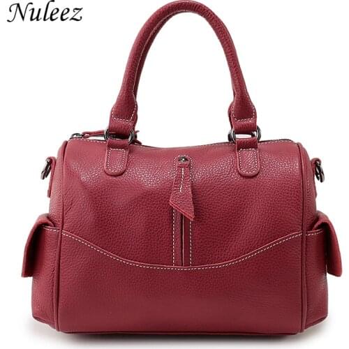 Nuleez Genuine Leather handbag Women Fashion Handbags Organizer Ladies Luxury Shoulder Crossbody Bags cool Soft Cowhide 1228