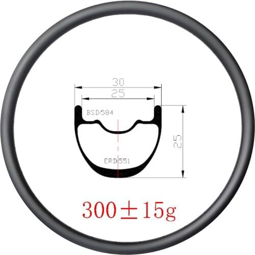 Light 300g 27.5er MTB XC 30mm carbon rim 25mm deep clincher tubeless 24H 28H 32H 36H UD matte glossy 650b gravel mountain wheels