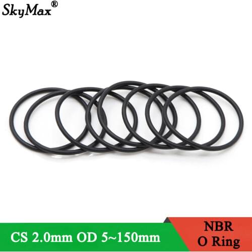 10pcs NBR O Ring Seal Gasket Thickness CS 2mm OD 8~80mm Nitrile Butadiene Rubber Spacer Oil Resistance Washer Round Shape Black