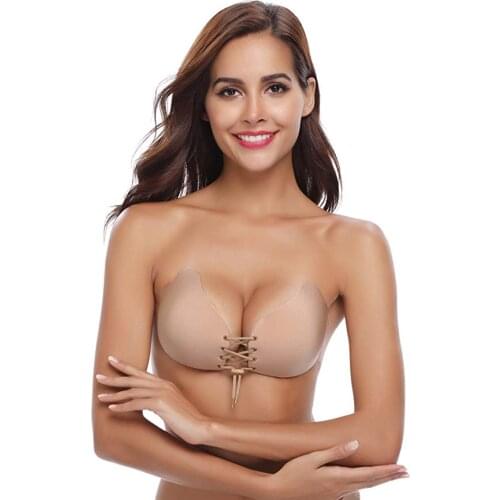 Strapless Backless Invisible Clear Back Straps Underwear Push up Bra A B C D Cup